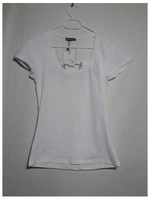 Tricou alb cu lantisoare la spate pentru fetite RMS