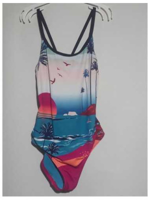 Costum baie pentru fetite multicolor