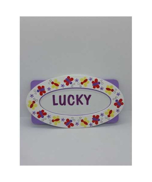 Placuta decorativa din lemn pentru nume sau mesaj