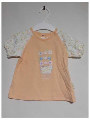 Tricou pentru fetite cu floricele si inimioare