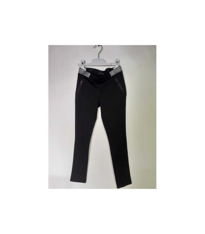 Colanti pentru fetite cu elastic lat argintiu in talie In Extenso