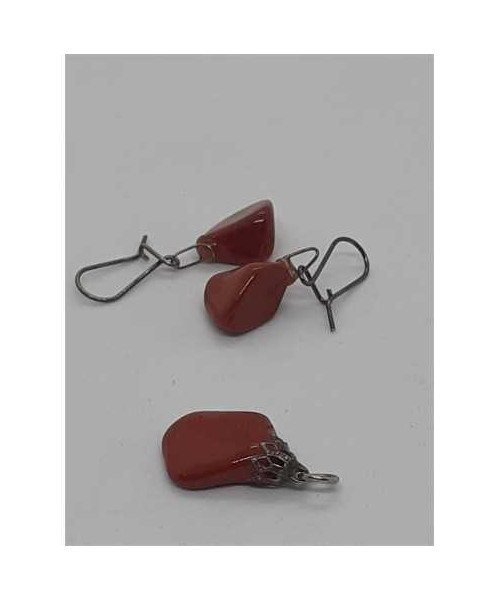 Set medalion si cercei piatra 