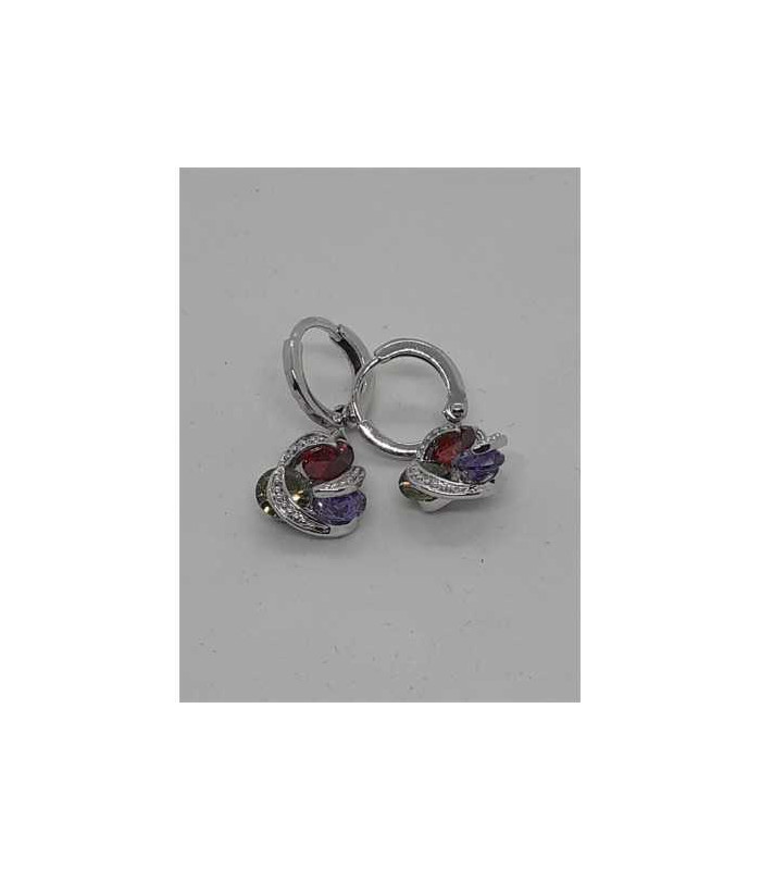 Cercei eleganti cu pietricele multicolore