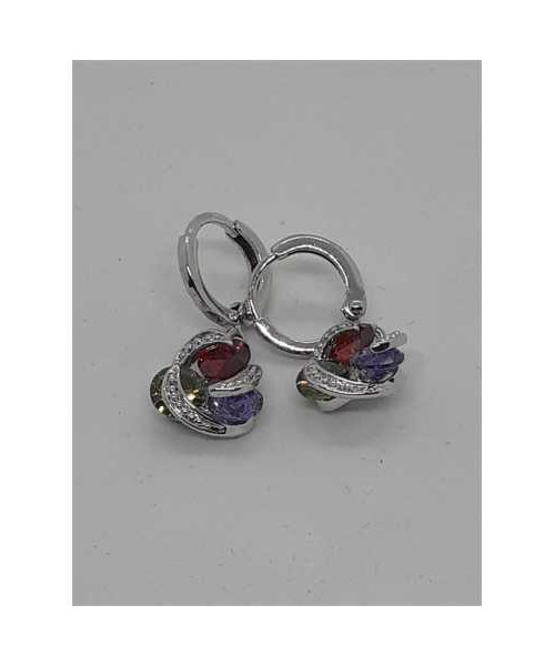 Cercei eleganti cu pietricele multicolore