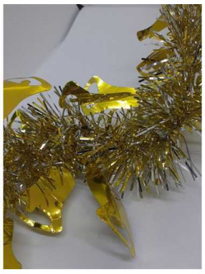 Beteala culoare auriu si argintiu cu model clopotei pentru brad Craciun