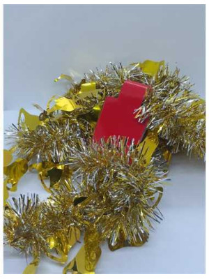 Beteala culoare auriu si argintiu cu model clopotei pentru brad Craciun 2