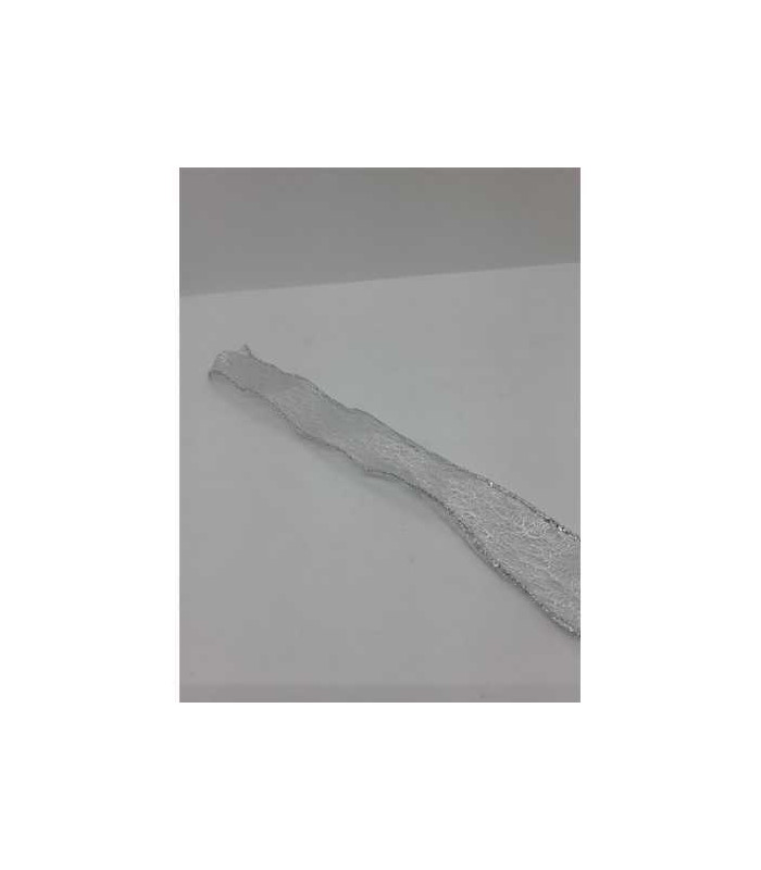 Panglica decorativa culoare argintiu pentru brad Craciun