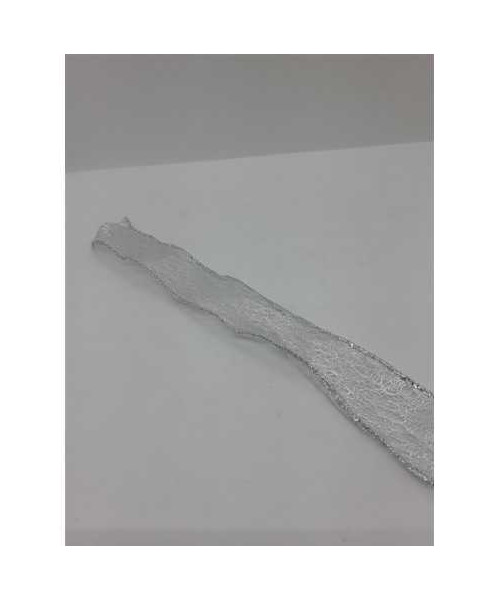 Panglica decorativa culoare argintiu pentru brad Craciun