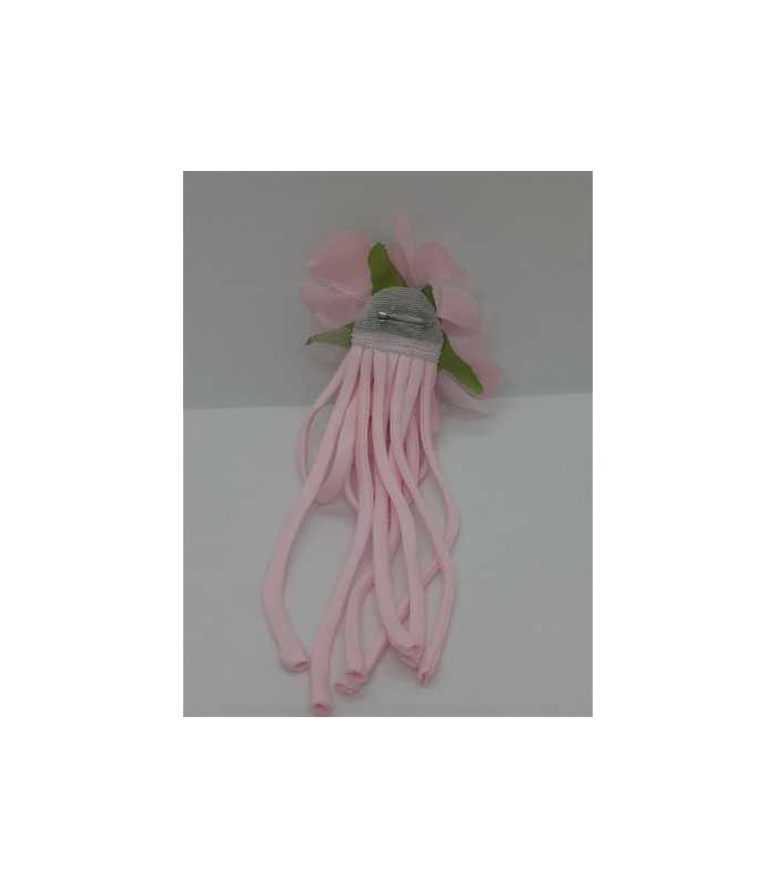 Brosa din material textil floare cu franjuri