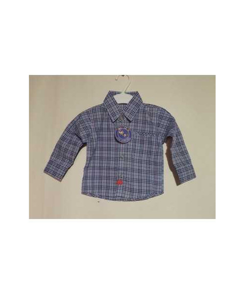 Camasa din bumbac maneca lunga in dungi 6-9 luni