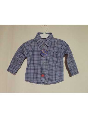 Camasa din bumbac maneca lunga in dungi 9-12 luni