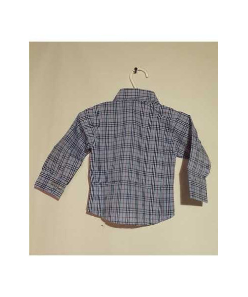 Camasa din bumbac maneca lunga in dungi 9-12 luni