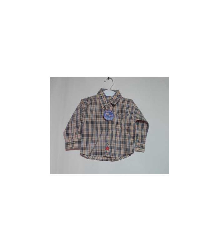 Camasa din bumbac maneca lunga crem 9-12 luni Teen Club