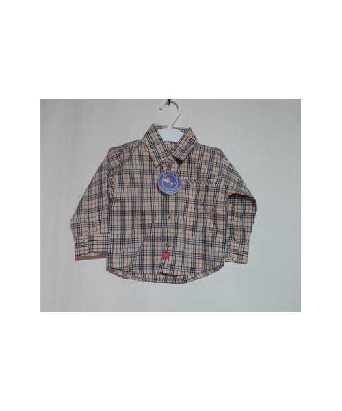 Camasa din bumbac maneca lunga crem 9-12 luni Teen Club