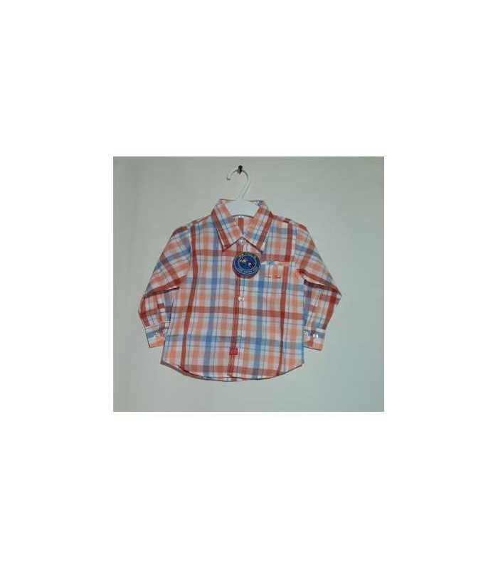 Camasa din bumbac maneca lunga carouri 9-12 luni Teen Club