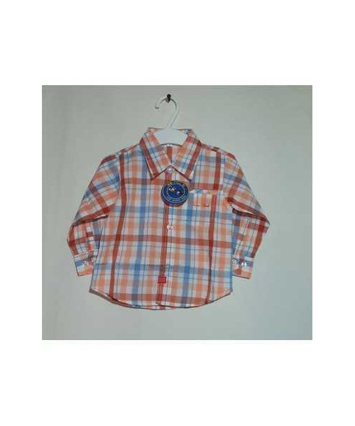 Camasa din bumbac maneca lunga carouri 9-12 luni Teen Club