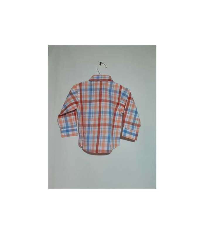 Camasa din bumbac maneca lunga carouri 9-12 luni Teen Club