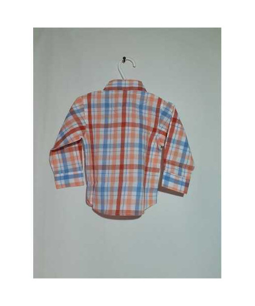 Camasa din bumbac maneca lunga carouri 9-12 luni Teen Club