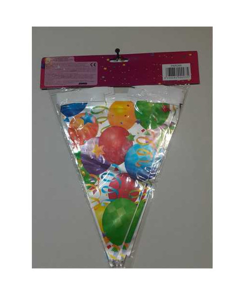 Set 10 bannere cu stegulete pentru aniversare copii model cu Baloane