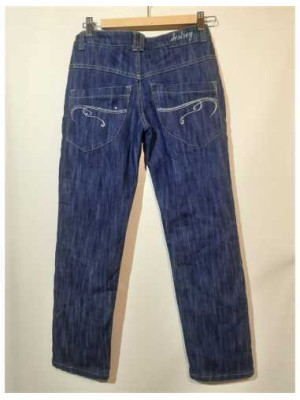 Pantaloni lungi pentru fete blugi albastri captusiti 2