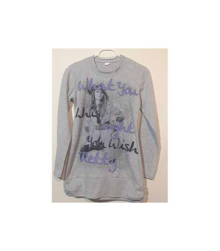 Bluzita sport pentru fetite culoare gri