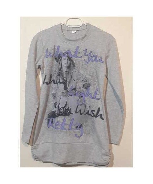 Bluzita sport pentru fetite culoare gri