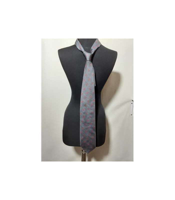 Cravata barbati culoare gri cu model rosu Bigotti