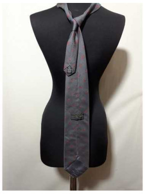 Cravata barbati culoare gri cu model rosu Bigotti 2