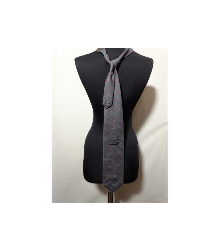 Cravata barbati culoare gri cu model rosu Bigotti