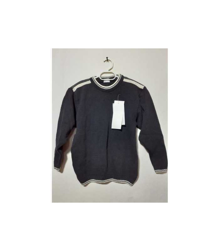 Pulover pentru copii culoare negru cu alb Tricodava 5-6 ani