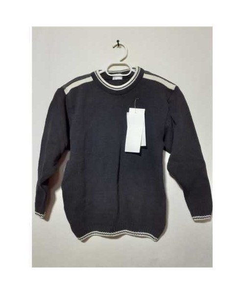 Pulover pentru copii culoare negru cu alb Tricodava 5-6 ani