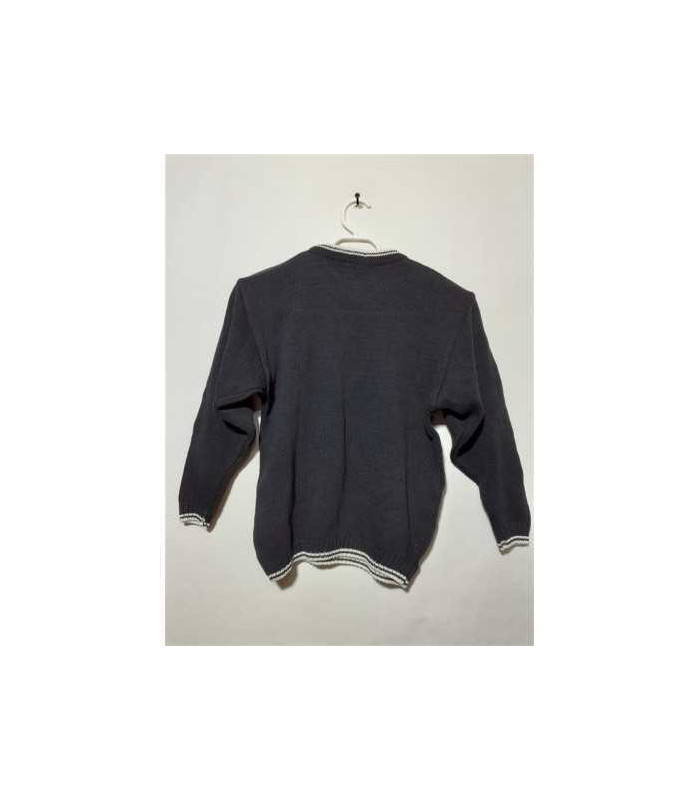 Pulover pentru copii culoare negru cu alb Tricodava 5-6 ani