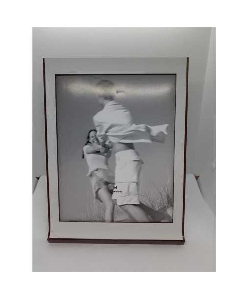 Rama foto din lemn cu chenar alb