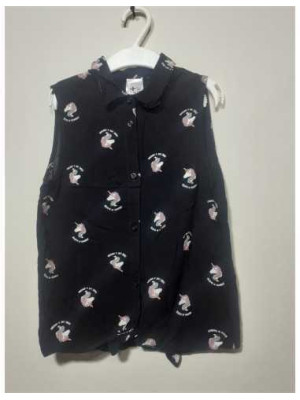 Camasa fara maneci cu imprimeu unicorn Here There