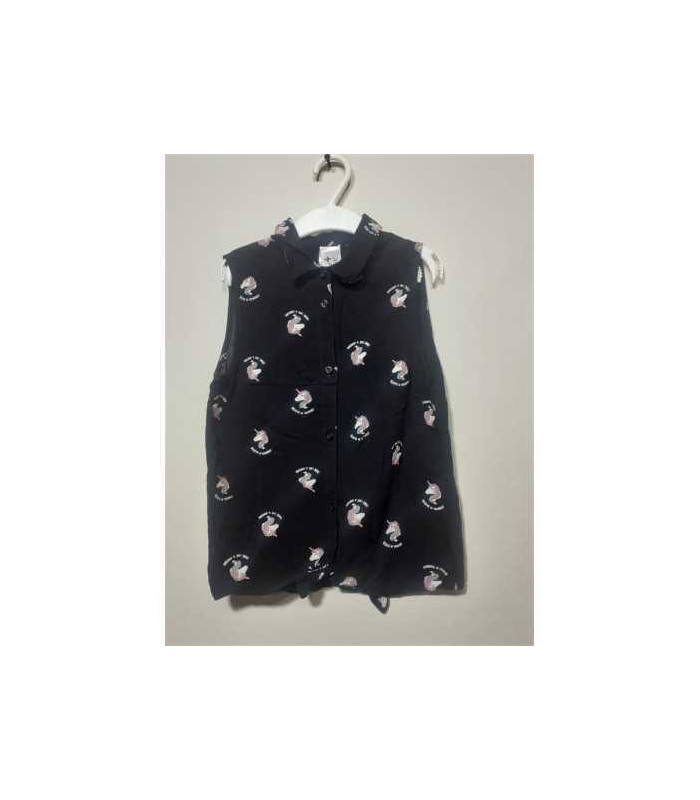 Camasa fara maneci cu imprimeu unicorn Here There