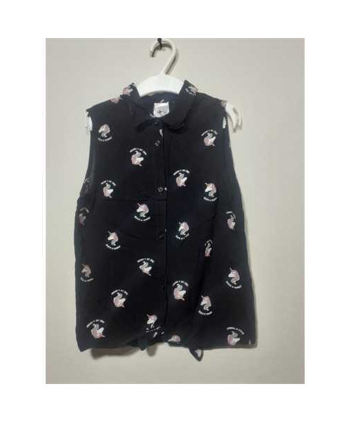 Camasa fara maneci cu imprimeu unicorn Here There