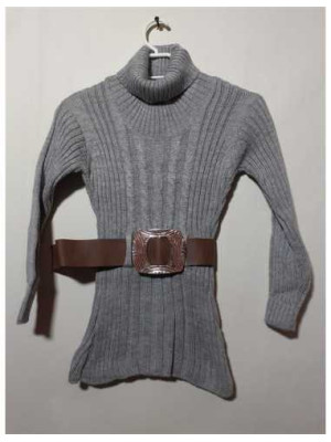 Pulover cu guler si curea pentru fetite Alper