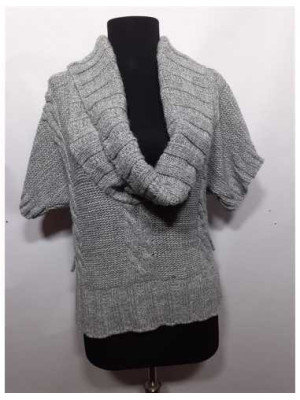 Pulover dama cu maneca scurta si guler Stylo marime S