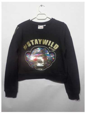 Bluza pentru fete cu imprimeu paiete Emoji