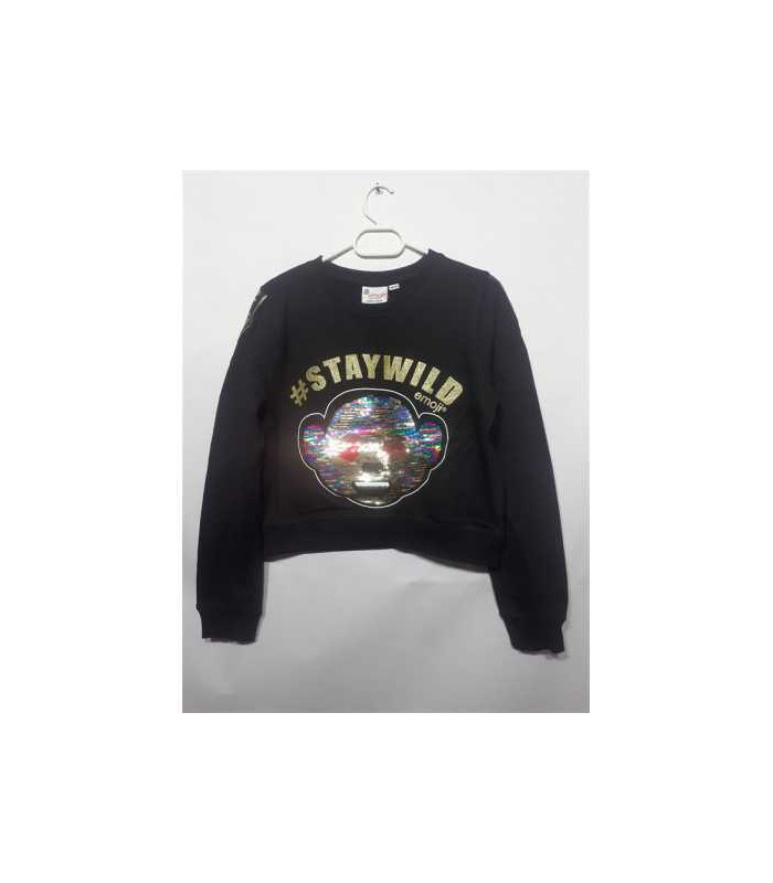 Bluza pentru fete cu imprimeu paiete Emoji