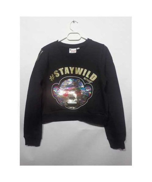 Bluza pentru fete cu imprimeu paiete Emoji