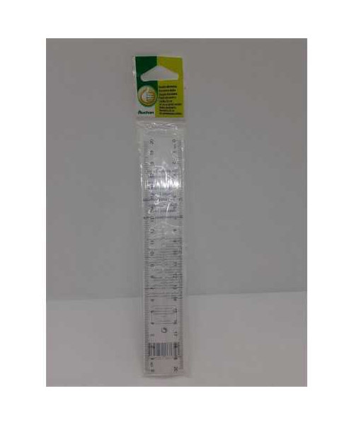 Rigla din plastic cu maner Auchan 20 cm