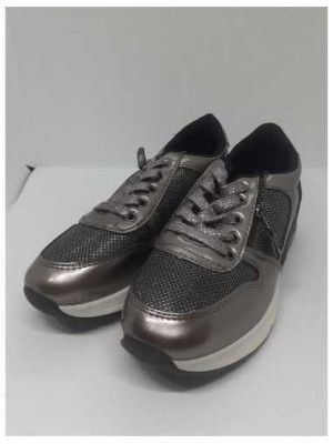 Pantofi sport dama cu siret culoare gri sidef nr 40