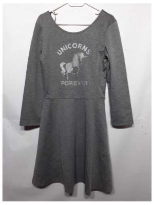 Rochita cu maneca lunga si imprimeu sclipitor unicorn H&M