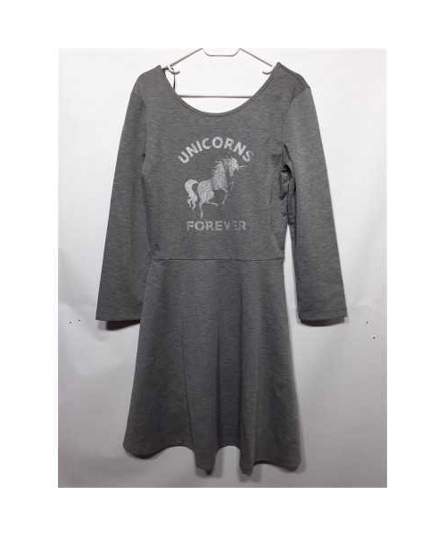 Rochita cu maneca lunga si imprimeu sclipitor unicorn H&M