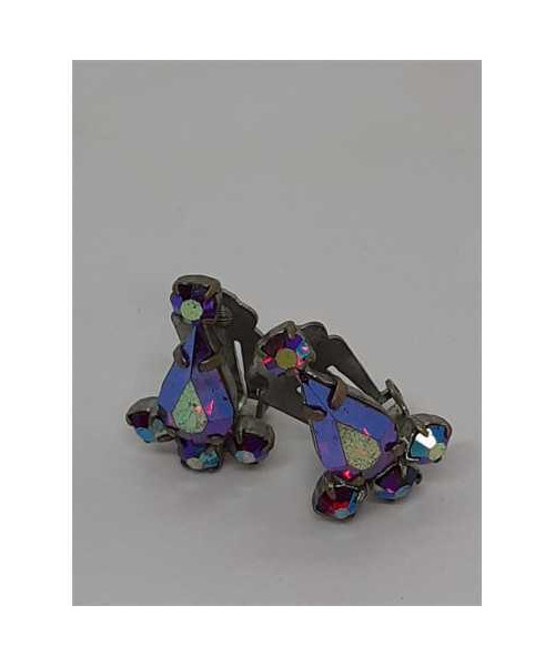 Cercei dama clips cu pietricele multicolore