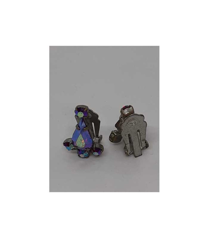 Cercei dama clips cu pietricele multicolore