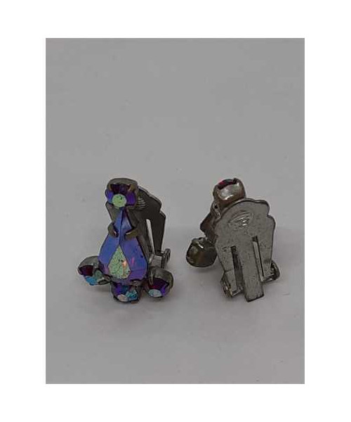 Cercei dama clips cu pietricele multicolore