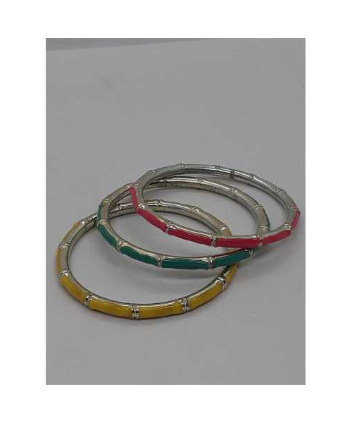 Set 3 bratari din plastic multicolore