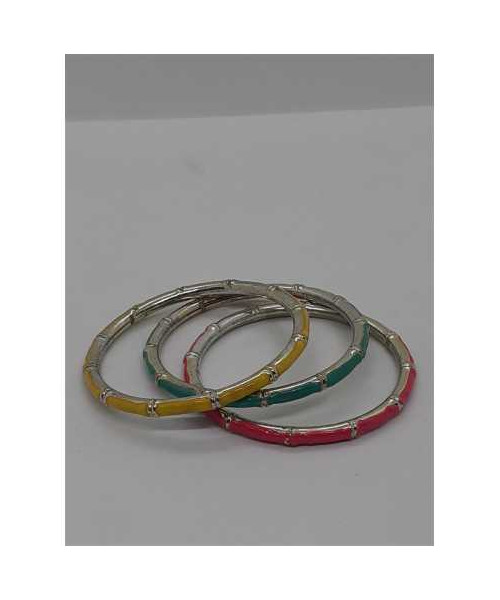 Set 3 bratari din plastic multicolore